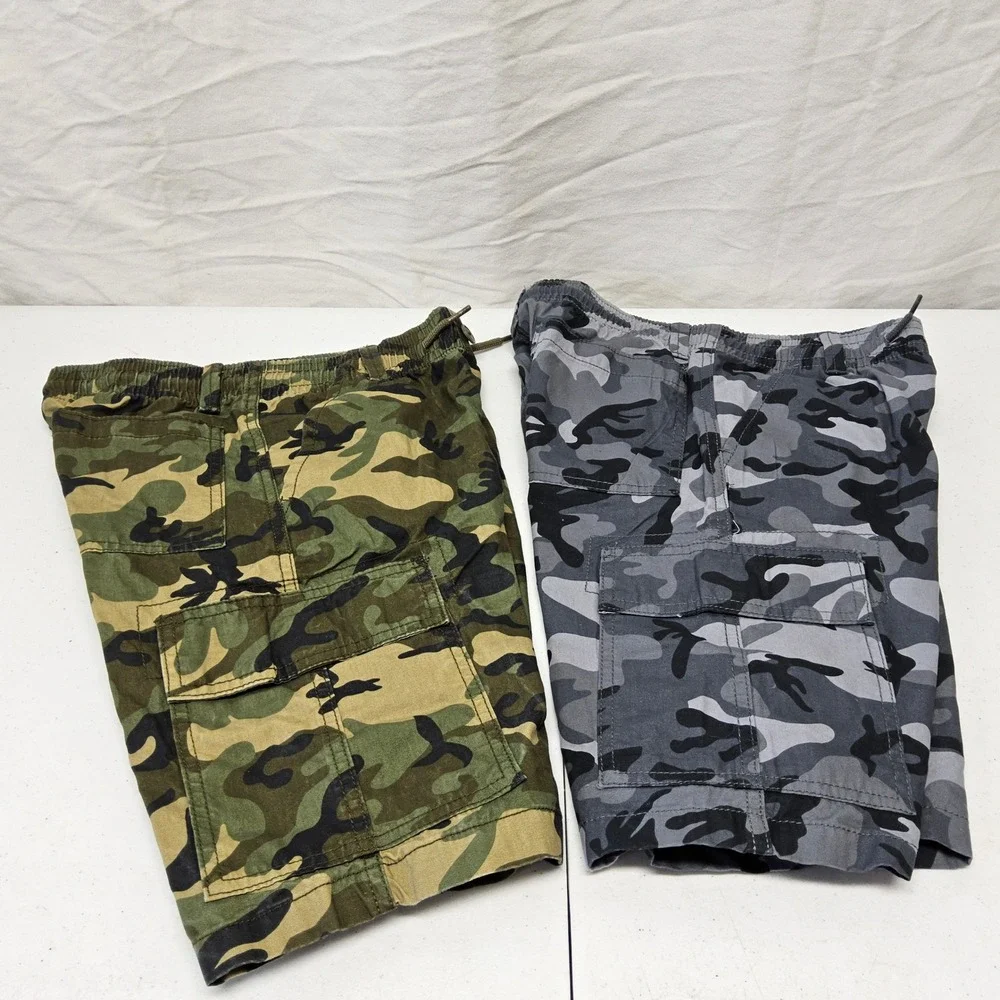 The Children's Place Cargo Shorts Kids‎ Size 10 Green Gray Camo 2-Pack Utility